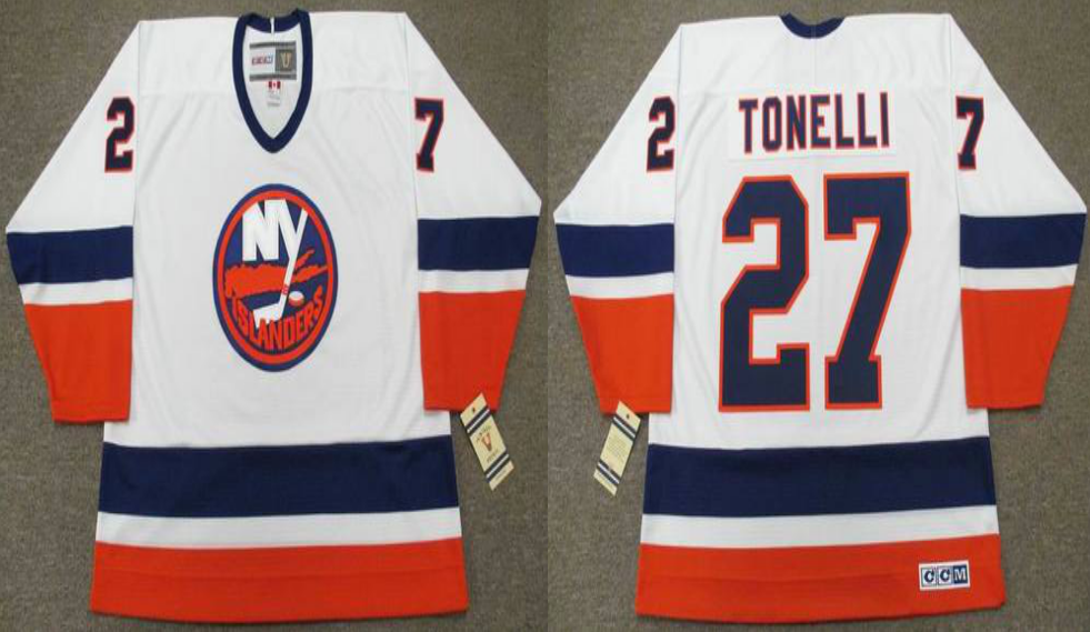 2019 Men New York Islanders #27 Tonelli white CCM NHL jersey